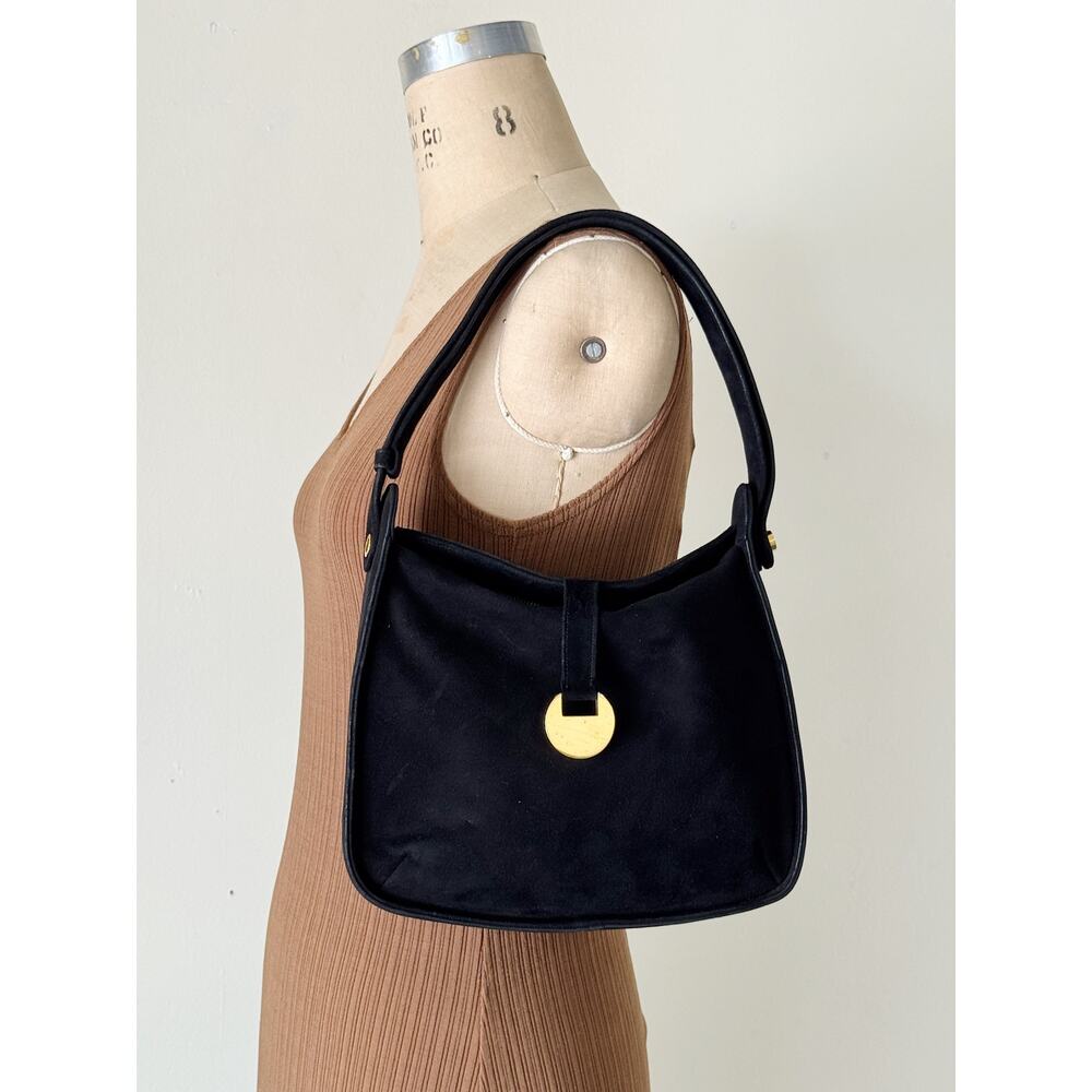 1950s Saks Fifth Ave Black Suede Purse